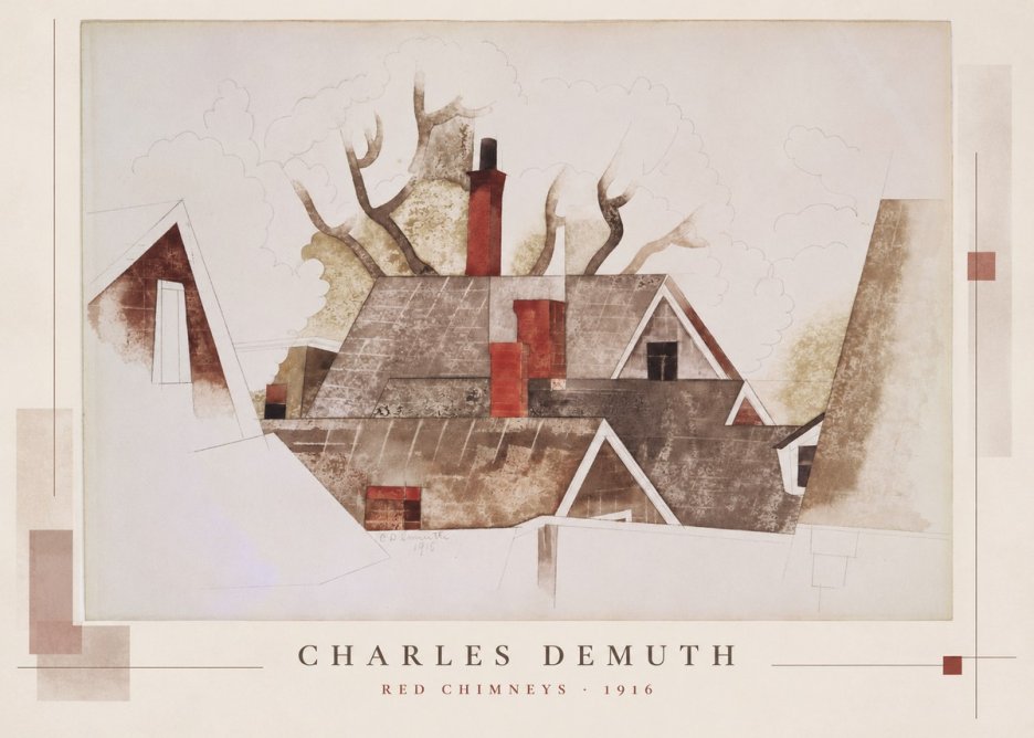 Charles Demuth Red Chimneys No5 - Poster