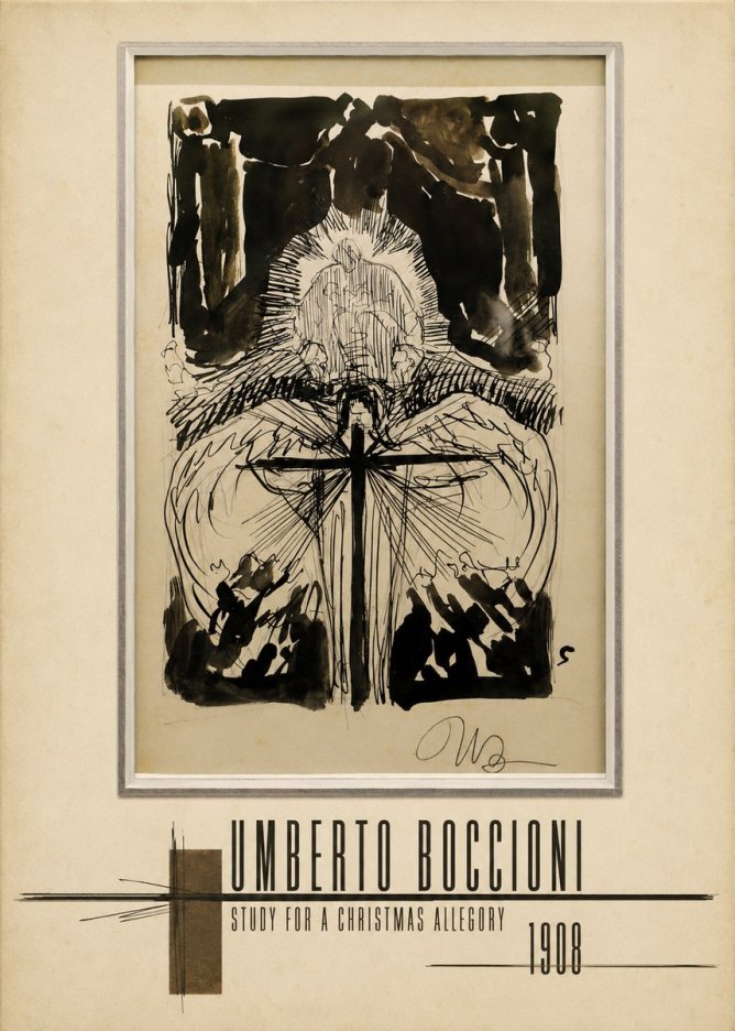 Umberto Boccioni Study for a Christmas Allegory No5 - Poster