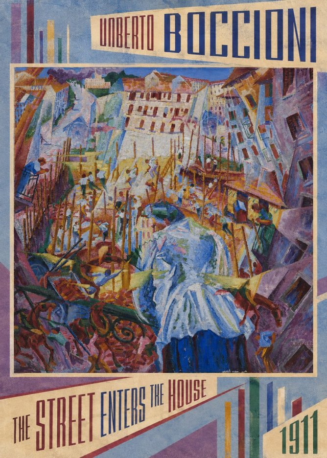 Umberto Boccioni The Street Enters the House No2 - Poster