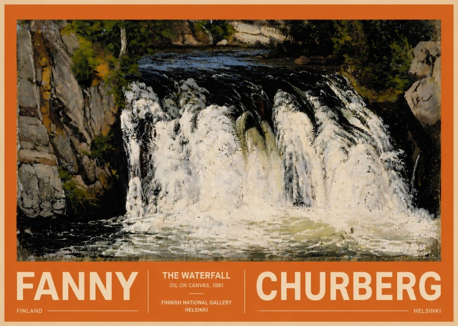 Fanny Churberg The Waterfall No5 - Poster