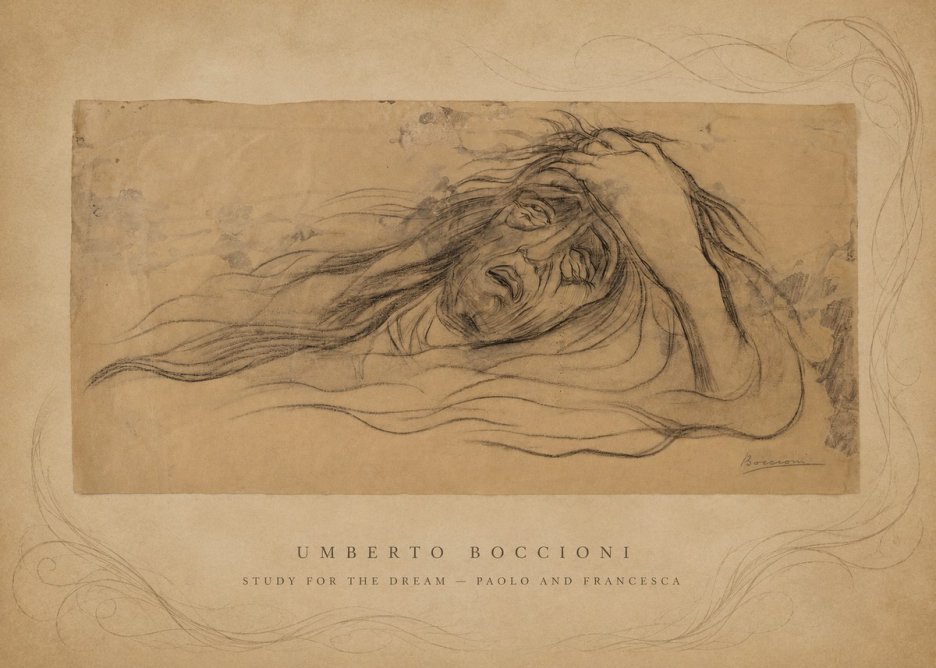 Umberto Boccioni Study for the Dream — Paolo and Francesca No5 - Poster