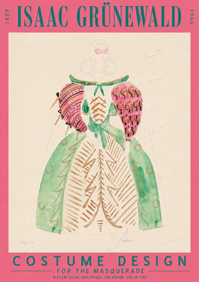 Isaac Grünewald Costume Design for the Masquerade No2 - Poster