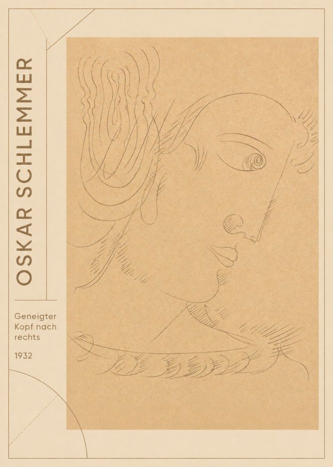 Oskar Schlemmer Geneigter Kopf Nach Rechts No2 - Poster