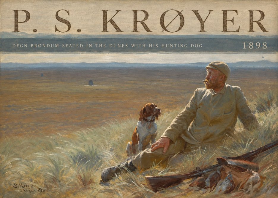 P.S. Krøyer Degn Brøndum Seated in the Dunes with His Hunting Dog No4 - Poster
