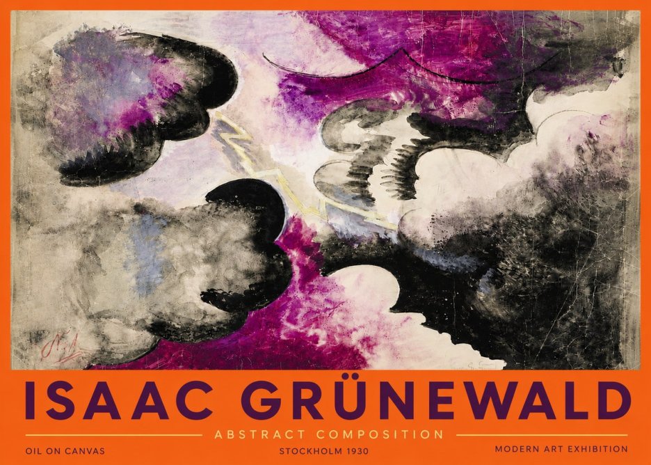 Isaac Grünewald Abstract Composition No4 - Poster