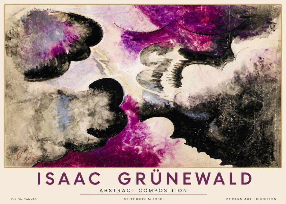 Isaac Grünewald Abstract Composition No6 - Poster
