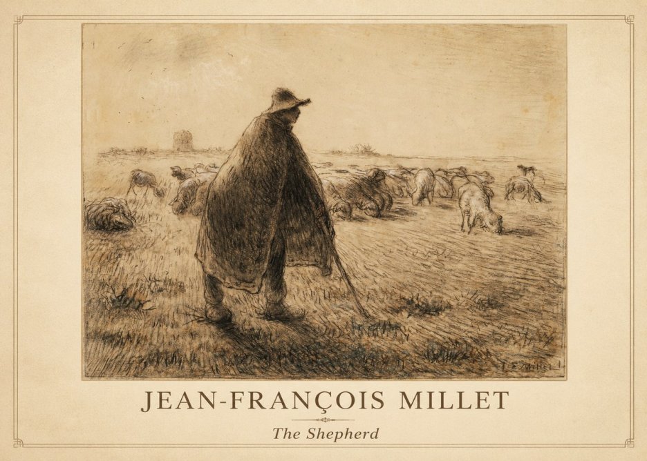 Jean-François Millet The Shepherd No1 - Poster
