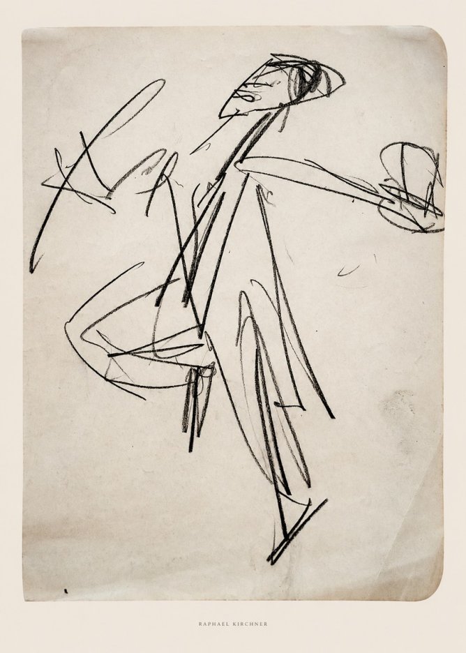 Raphael Kirchner Dynamic Dancer Sketch No6 - Poster