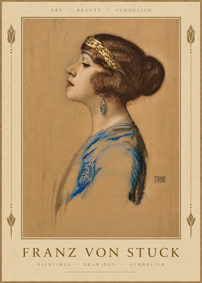 Franz von Stuck Head of a Girl No4 - Poster