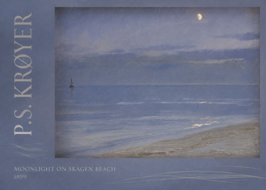 P.S. Krøyer Moonlight on Skagen Beach No2 - Poster
