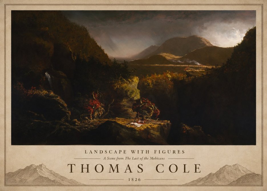 Thomas Cole Landscape with Figures: a Scene from the Last of the Mohicans No3 - Poster
