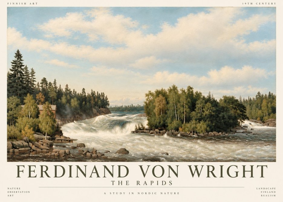 Ferdinand von Wright Rapids in a Finnish River No6 - Poster