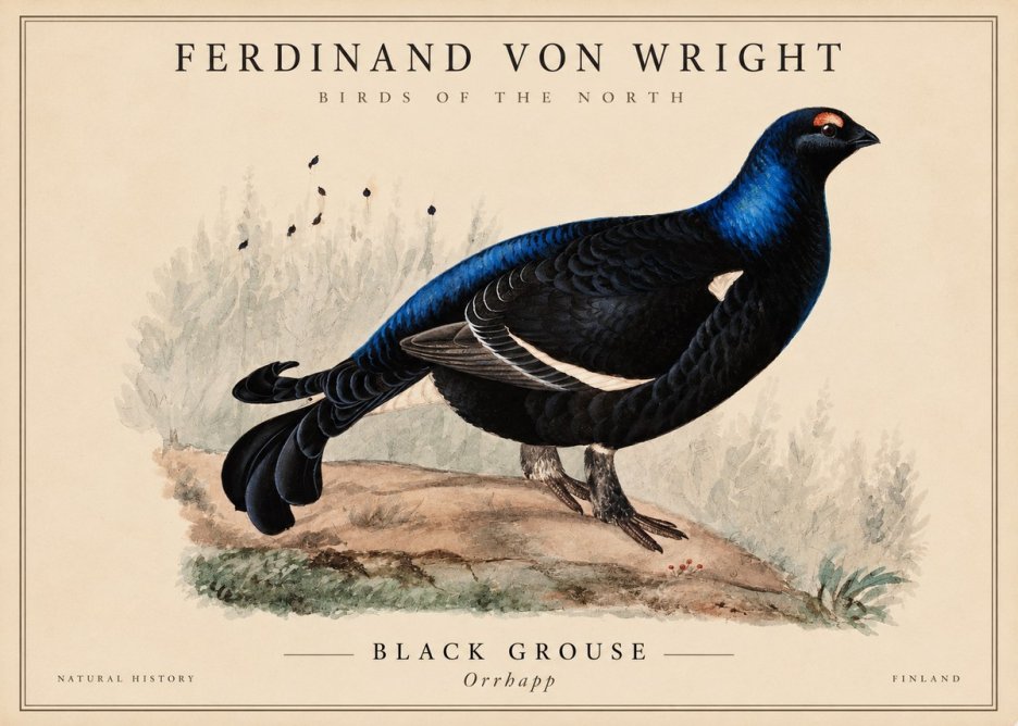 Ferdinand von Wright Black Grouse No4 - Poster