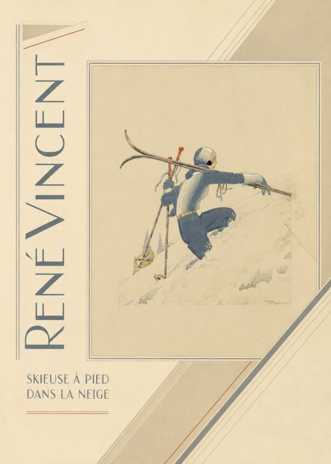 René Vincent Skieuse À Pied Dans La Neige No2 - Poster