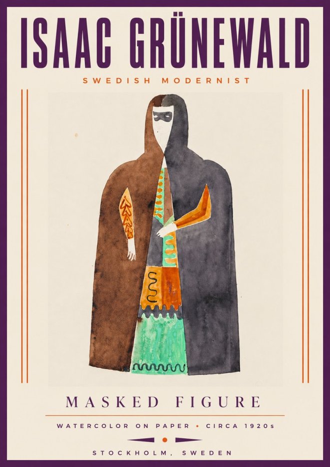 Isaac Grünewald Masked Figure No5 - Poster