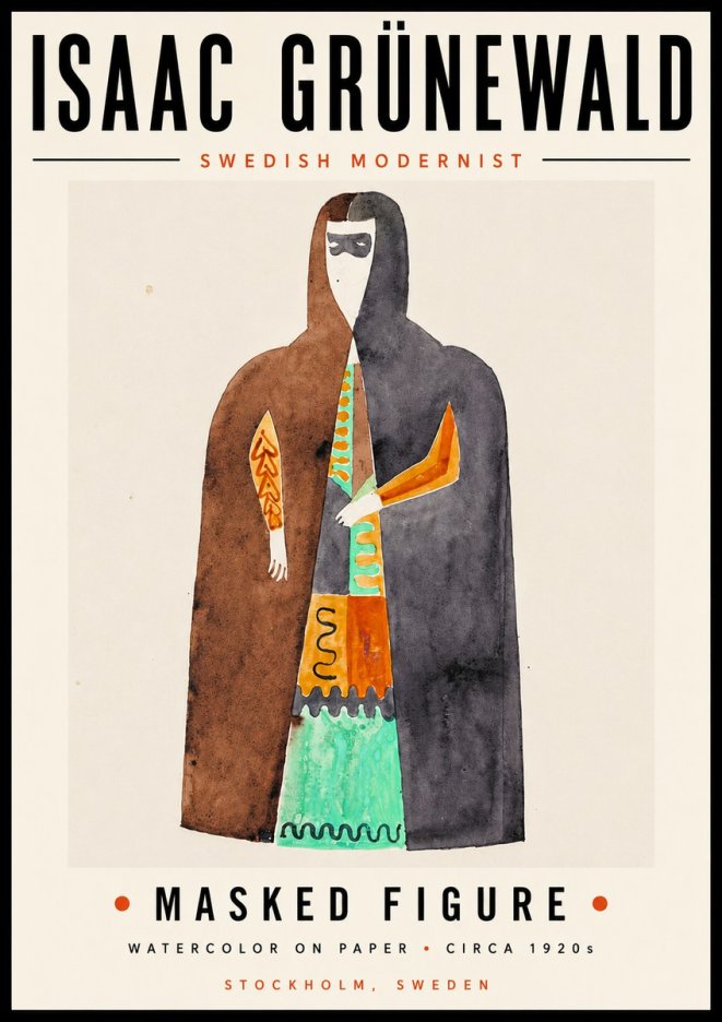 Isaac Grünewald Masked Figure No6 - Poster