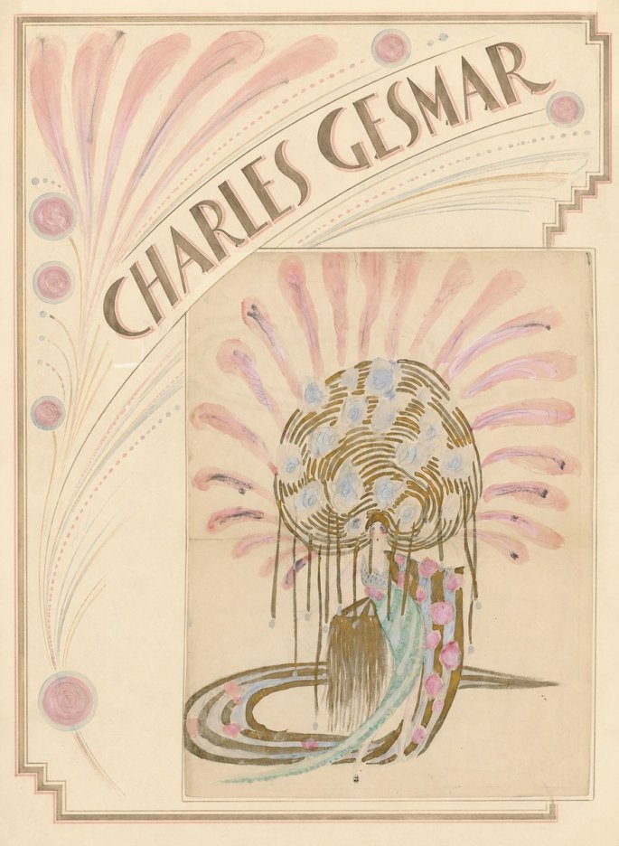 Charles Gesmar Woman with Headdress No5 - Poster