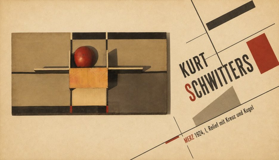 Kurt Schwitters Merz 1924, I, Relief Mit Kreuz Und Kugel No6 - Poster