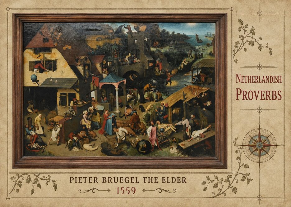 Pieter Bruegel Netherlandish Proverbs XI No3 - Poster