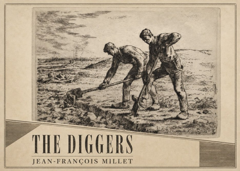 Jean-François Millet The Diggers No2 - Poster