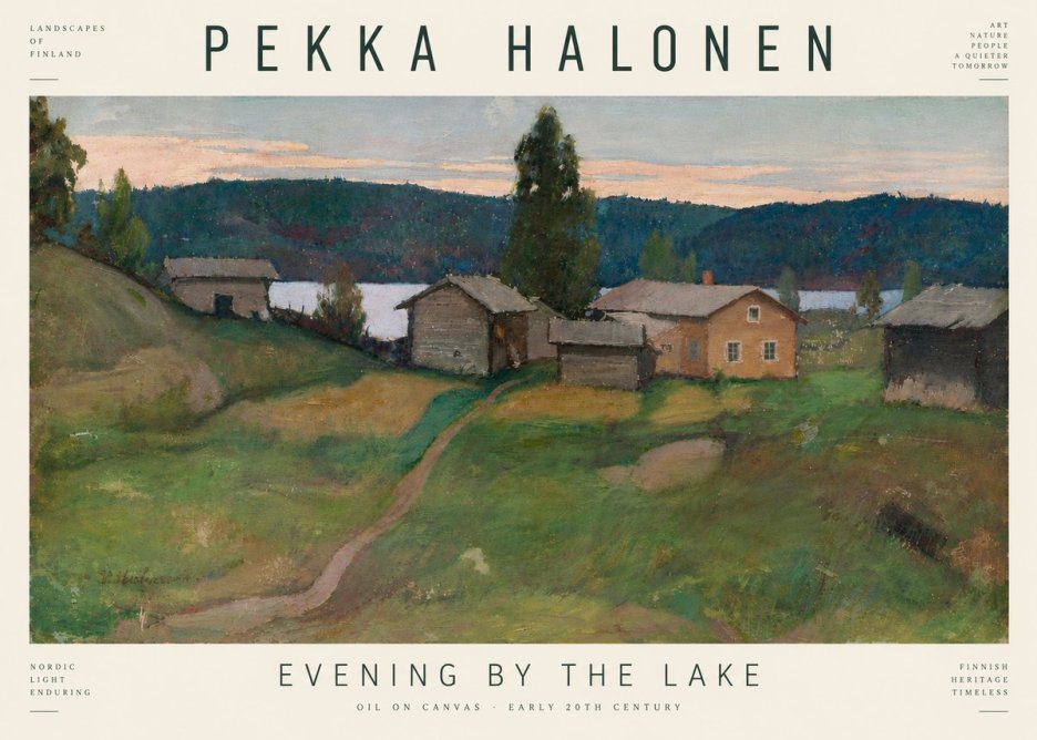 Pekka Halonen Evening by the Lake No6 - Poster