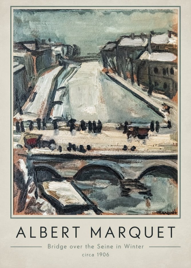 Albert Marquet Bridge over the Seine in Winter No1 - Poster