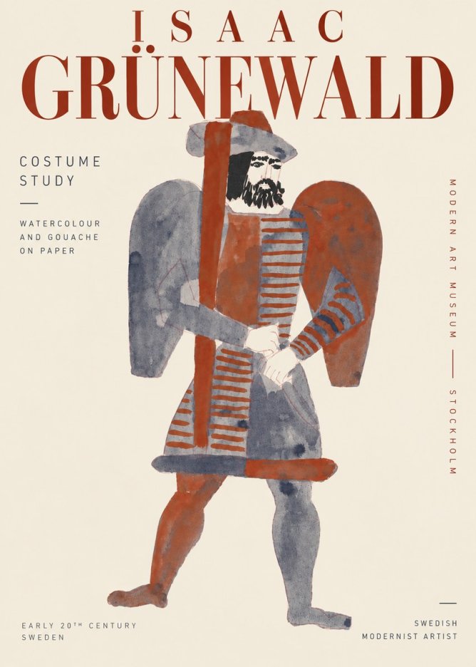 Isaac Grünewald Costume Study VII No4 - Poster
