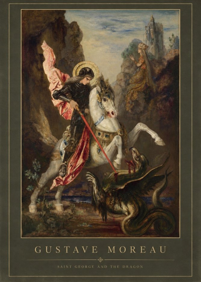 Gustave Moreau Saint George and the Dragon No4 - Poster