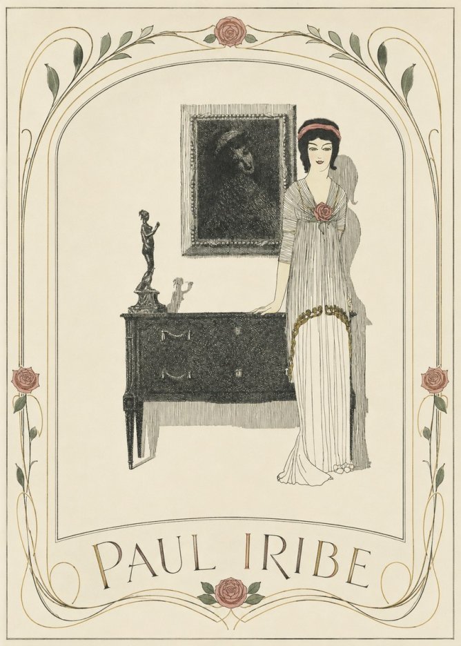 Paul Iribe Elegant Figure in Art Deco Interior No3 - Poster