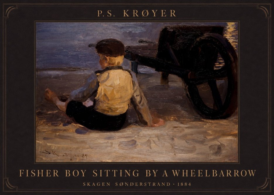 P.S. Krøyer Fisher Boy Sitting by a Wheelbarrow No5 - Poster
