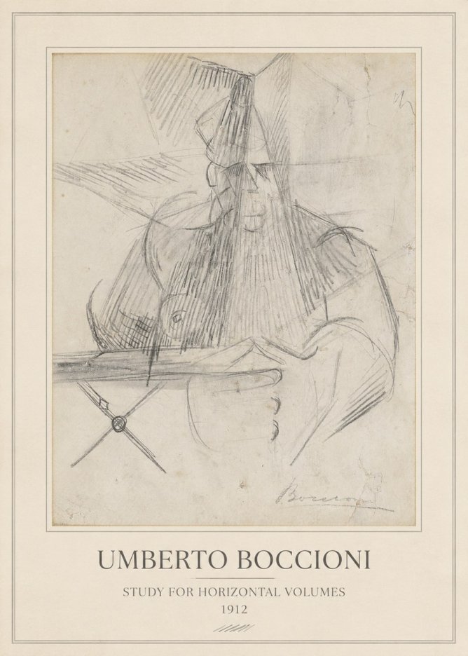 Umberto Boccioni Study for Horizontal Volumes No3 - Poster