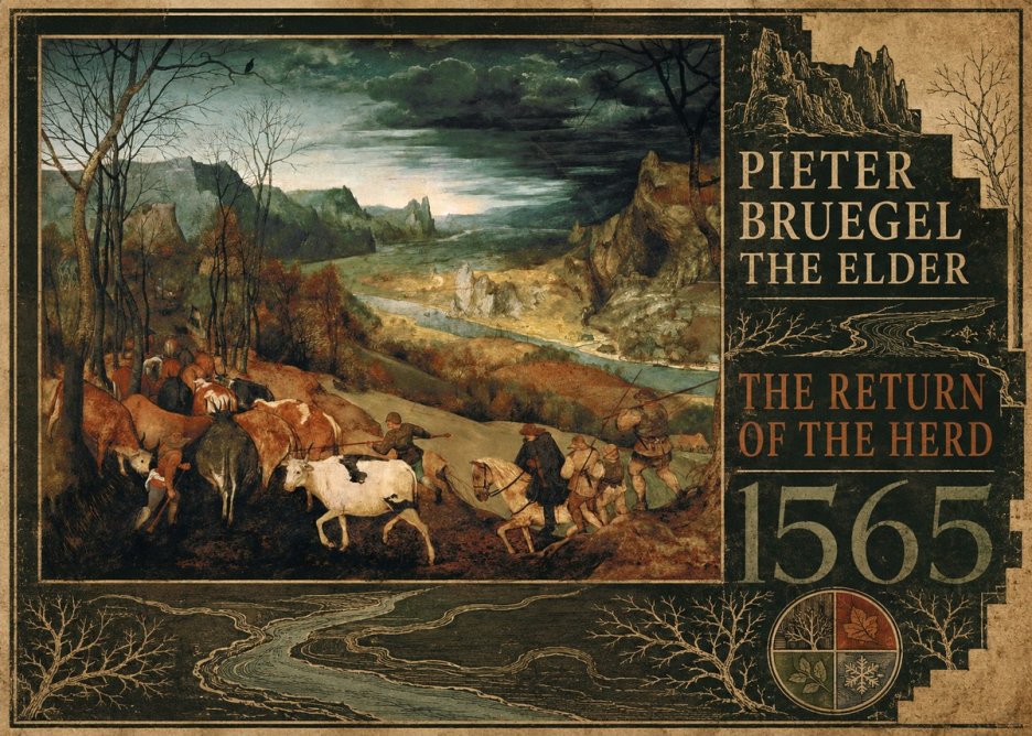 Pieter Bruegel The Return of the Herd No5 - Poster