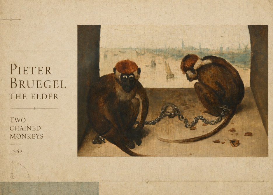 Pieter Bruegel Two Chained Monkeys II No5 - Poster