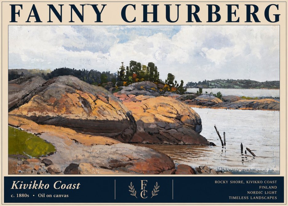 Fanny Churberg Rocky Shore · Kivikko Coast No4 - Poster