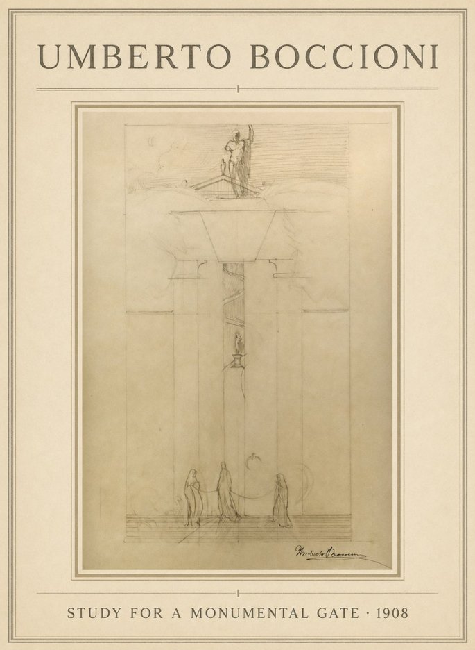 Umberto Boccioni Study for a Monumental Gate No1 - Poster