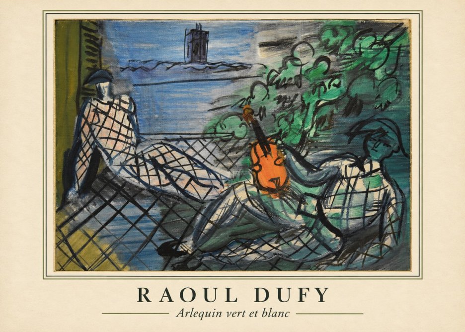 Raoul Dufy Arlequin Vert Et Blanc No4 - Poster