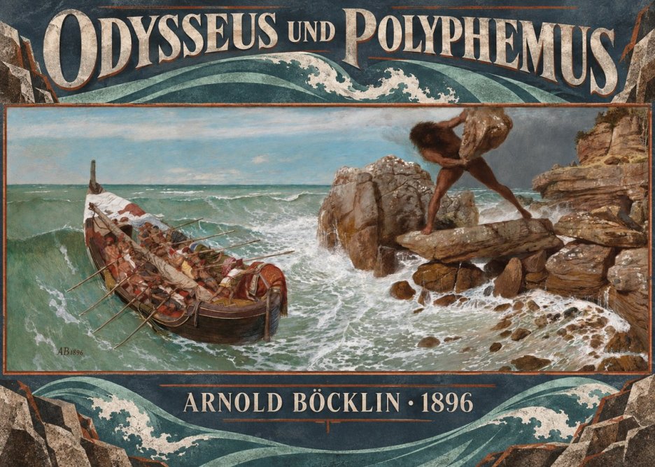Arnold Böcklin Odysseus Und Polyphemus No5 - Poster