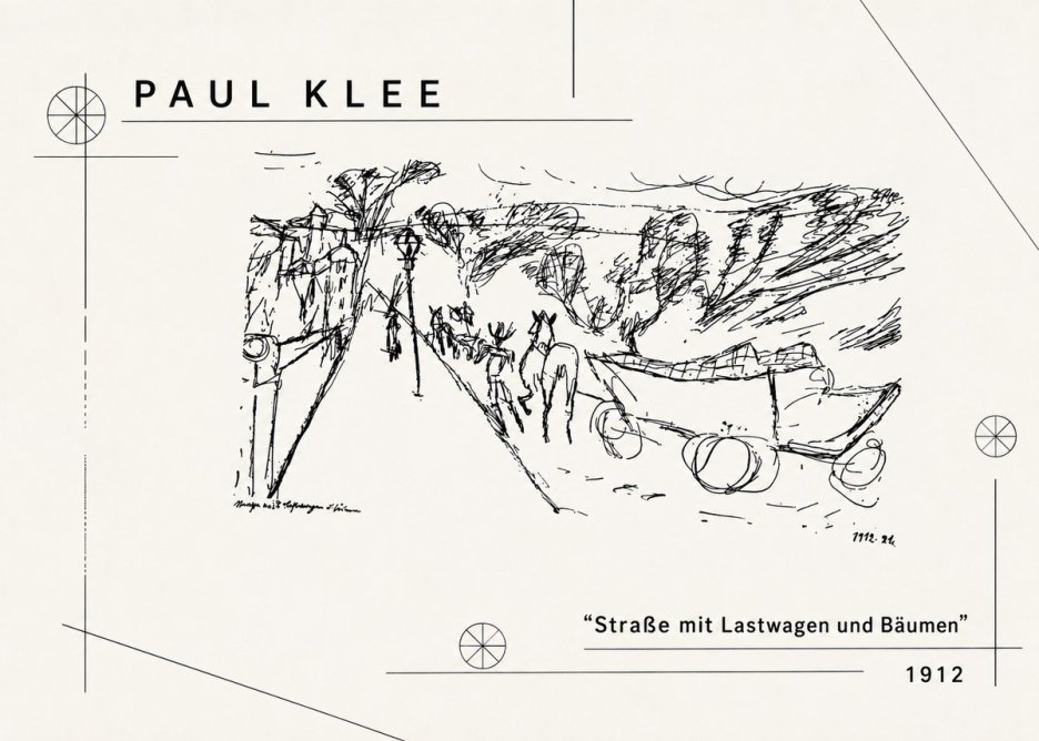 Paul Klee Straße Mit Lastwagen Und Bäumen No2 - Poster