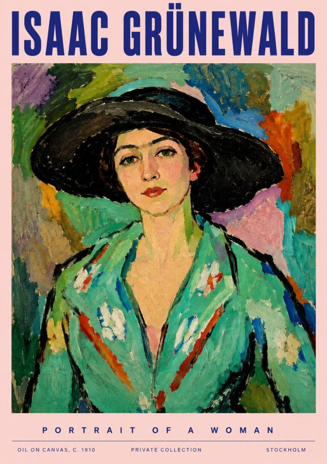 Isaac Grünewald Portrait of a Woman No3 - Poster