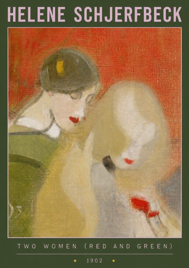 Helene Schjerfbeck Two Women (Red and Green) No3 - Poster