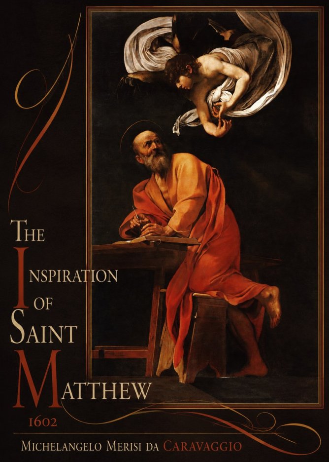 Michelangelo Merisi da Caravaggio The Inspiration of Saint Matthew II No2 - Poster