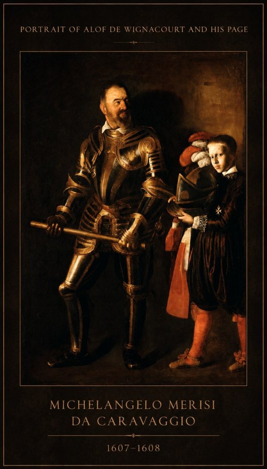 Michelangelo Merisi da Caravaggio Portrait of Alof De Wignacourt and His Page No1 - Poster