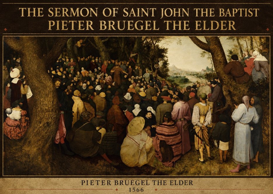 Pieter Bruegel The Sermon of Saint John the Baptist II No5 - Poster