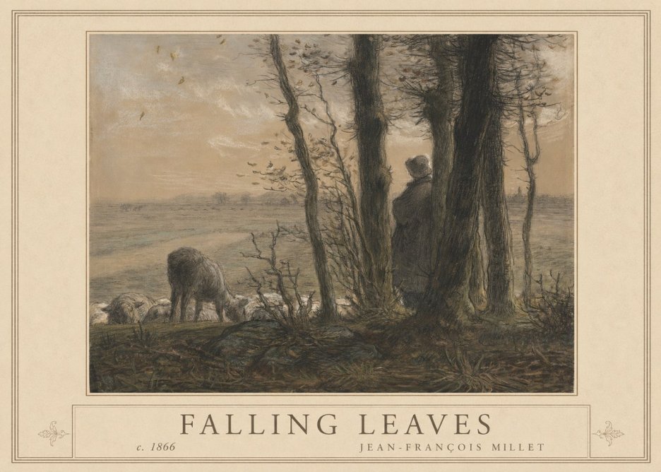 Jean-François Millet Falling Leaves No1 - Poster