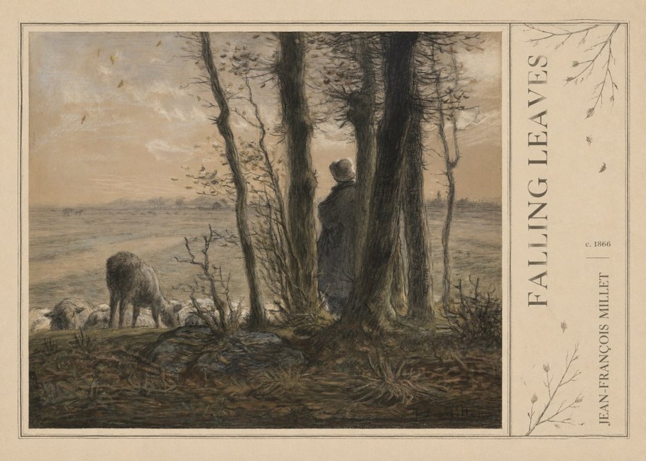 Jean-François Millet Falling Leaves No2 - Poster