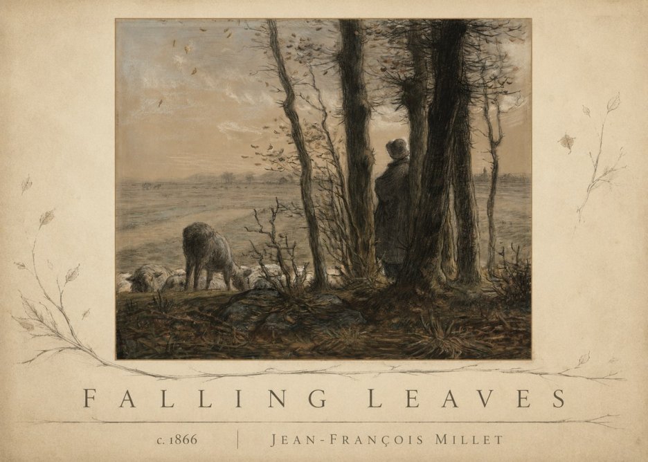 Jean-François Millet Falling Leaves No3 - Poster