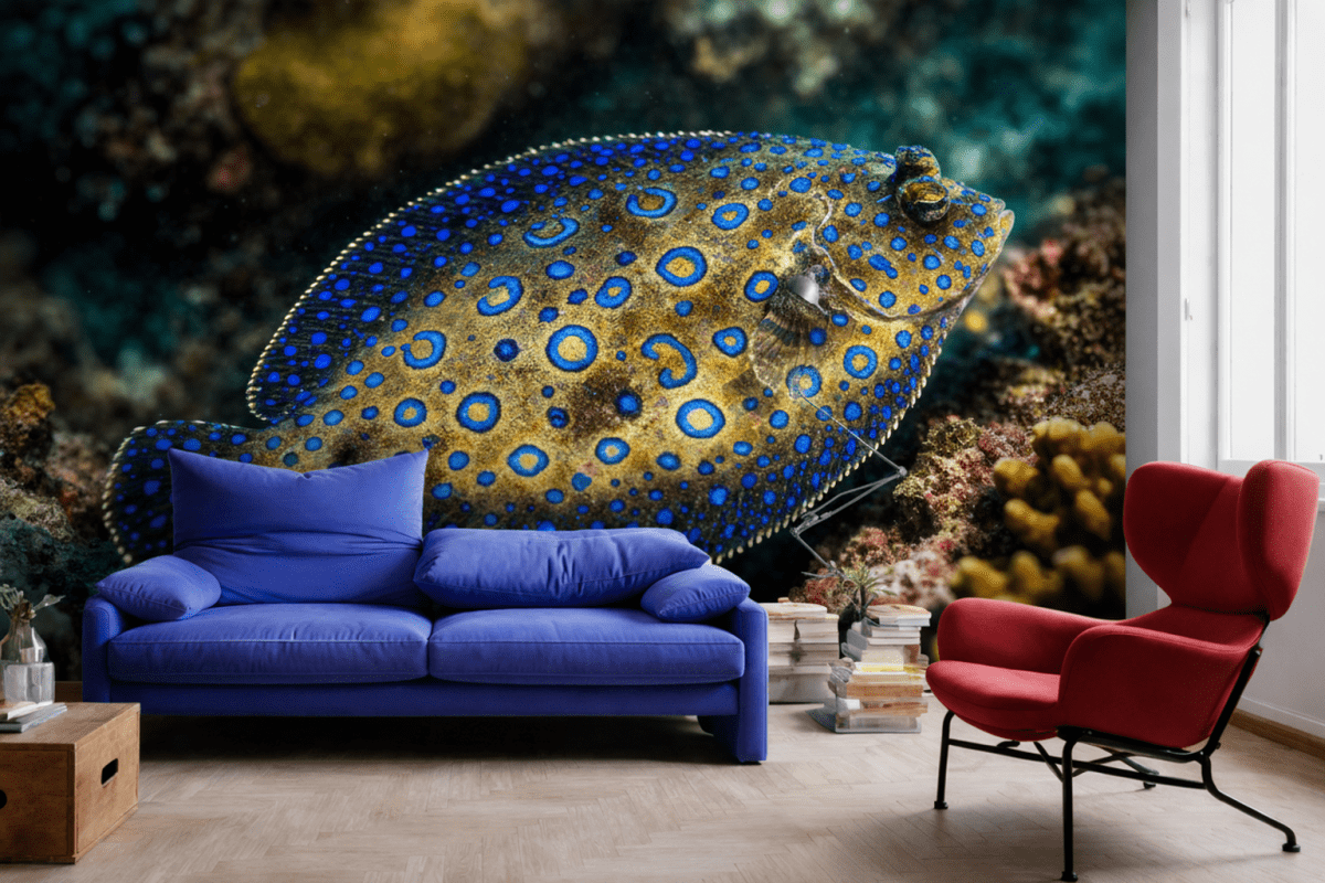 Cobalt Flounder Mural