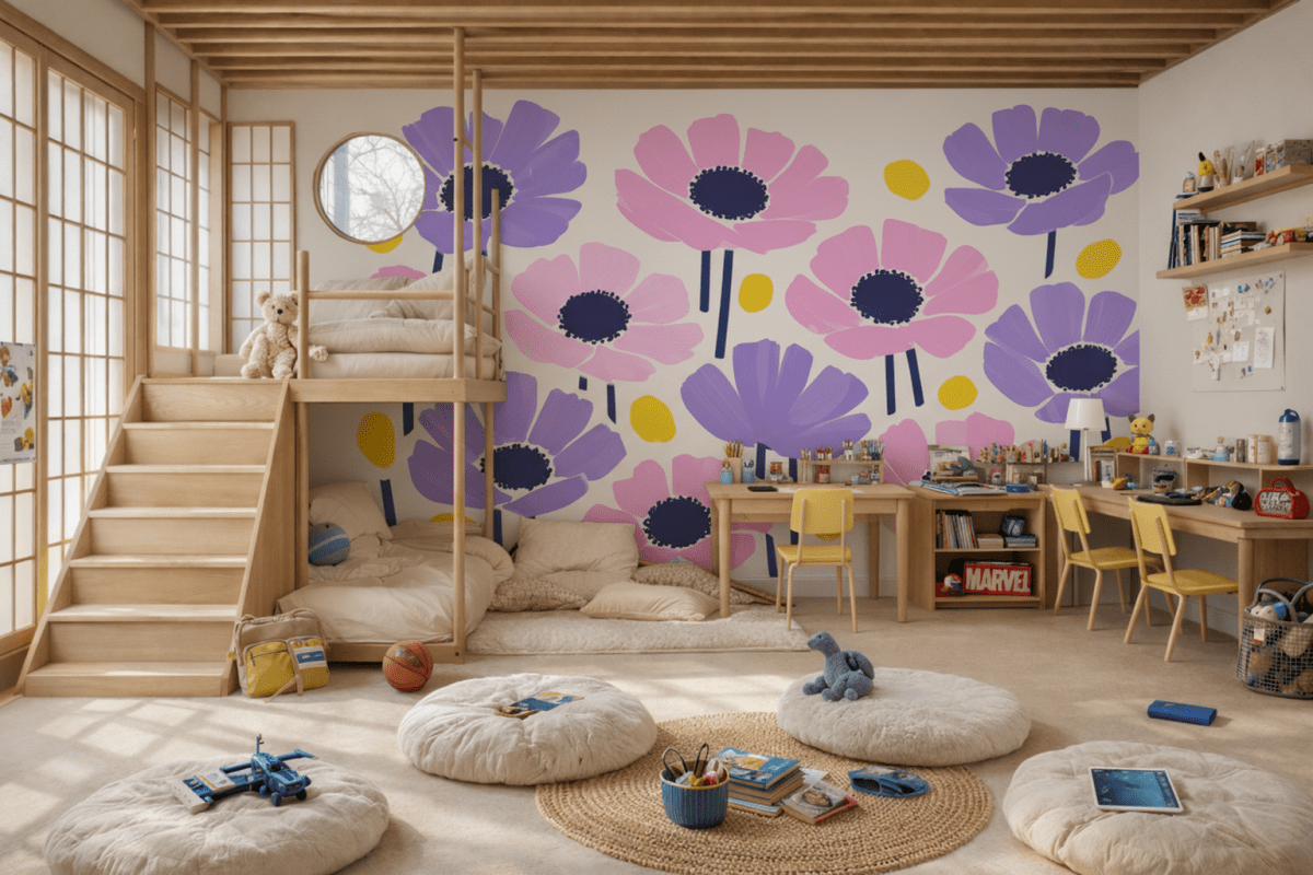 Vibrant Blossom Mural