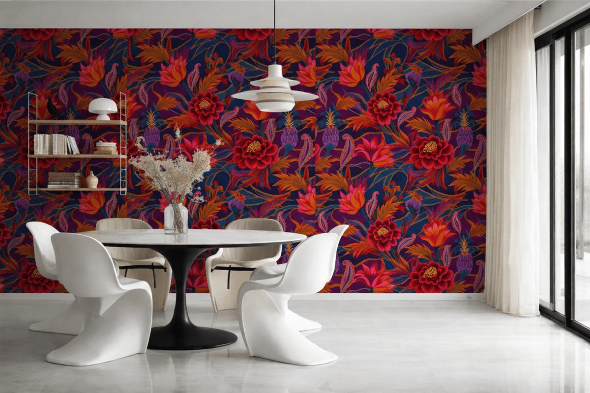 Vivid Blossom Tapestry