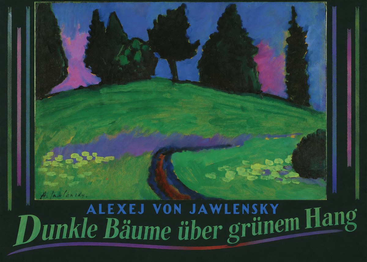 Alexej von Jawlensky Dunkle Bäume Über Grünem Hang No6 - Poster